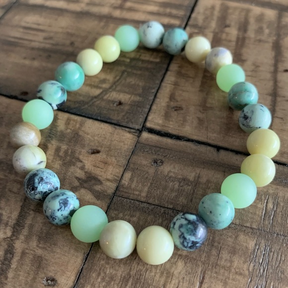 Jasper - Turquoise and Sea Glass Chakra Bracelet - Picture 3 of 9